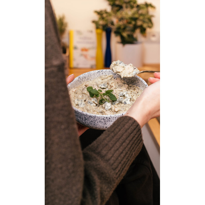 Indyk w sosie lazurowo-szpinakowym